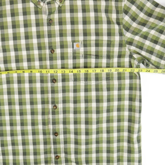 Carhartt Button Down Green Earth Tones Plaid Relaxed Fit Shirt Mens Large L - Picture 4 of 4